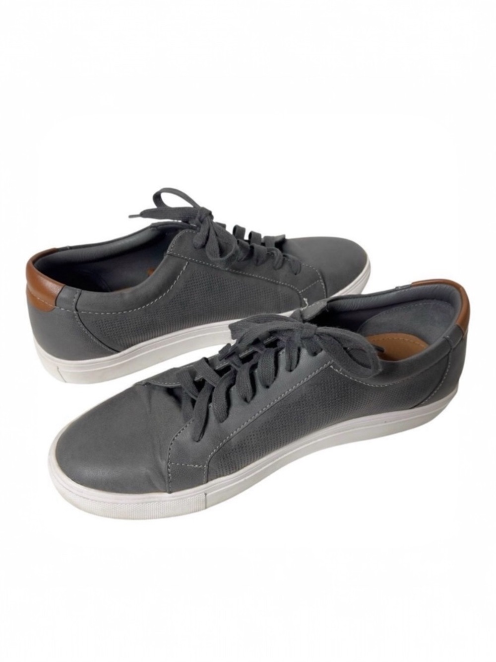 14th & Union Men’s Gray Faux Leather Fashion Sneakers Size 9.5